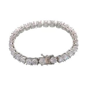 3mm 4mm 5mm CZ Cubic Zirconia Platinum Plated Copper Fashionable Trendy Tennis Bracelet for Women Stylish Bangle