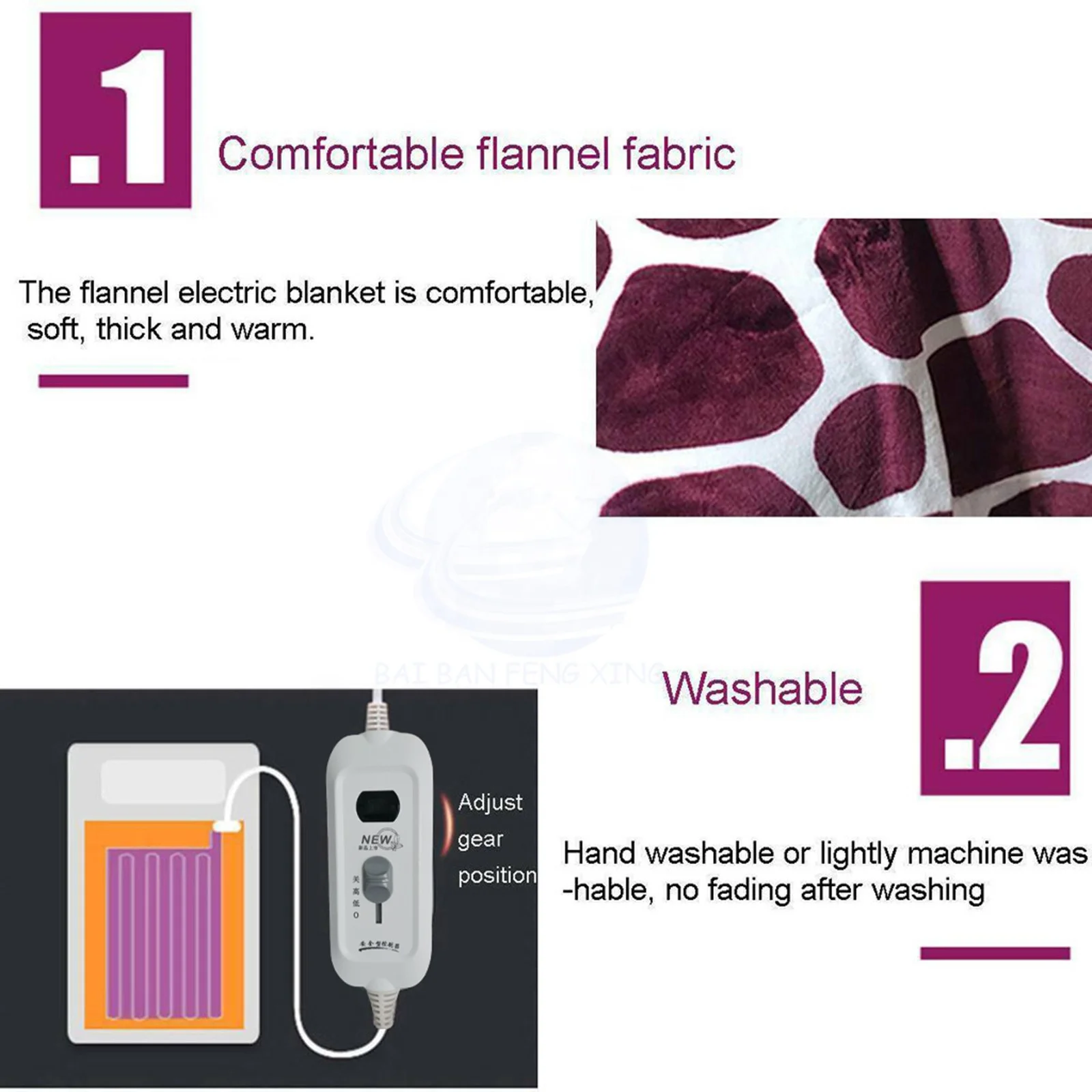 110V Electric Blanket Flannel Seat Warmer Cover Blanket with 9 Temperature Settings for Home Use Knee Warmer Blanket 6