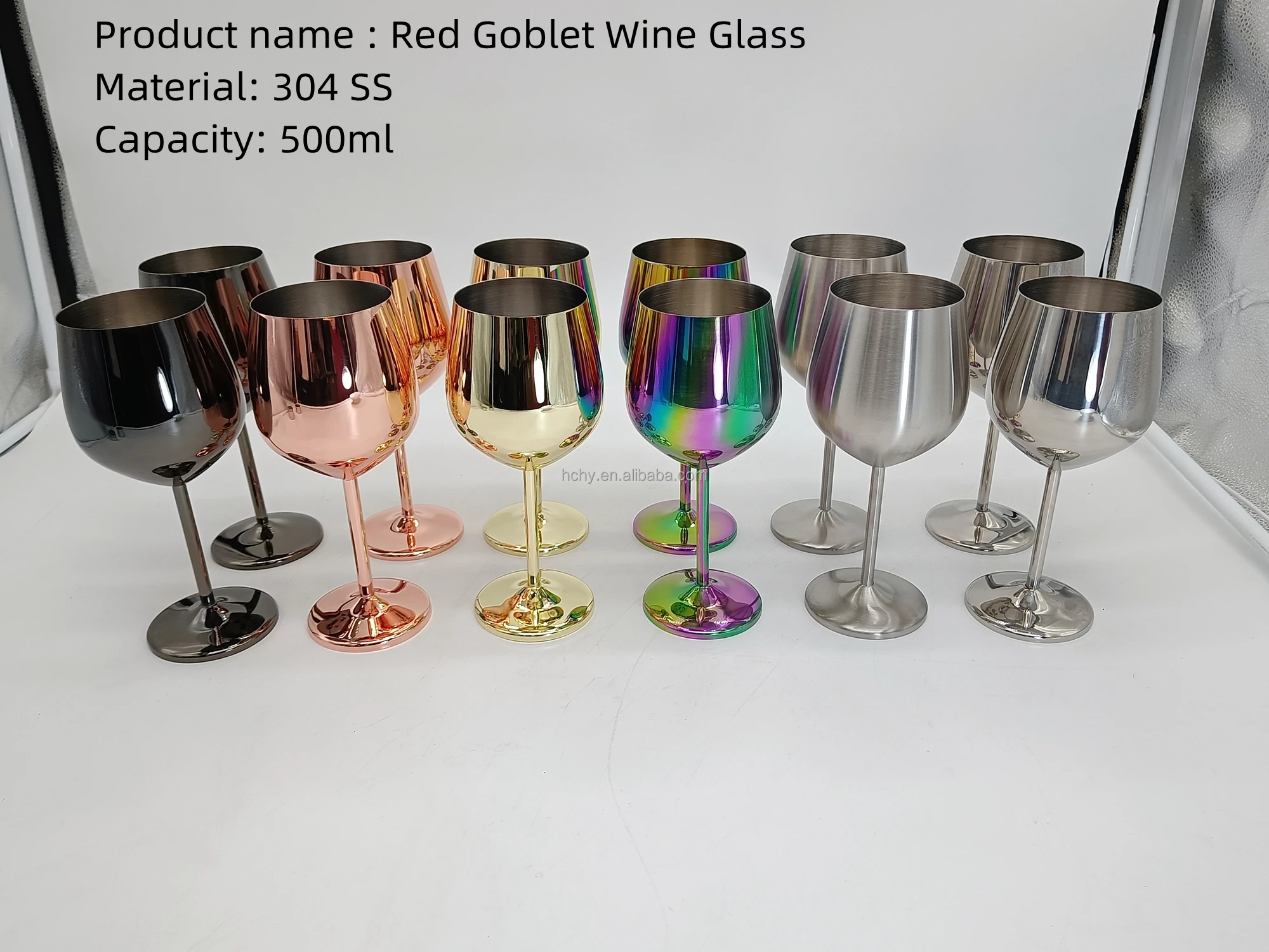 Bar Tools Elegant Stainless Steel Wine Glass Unbreakable Large Metal