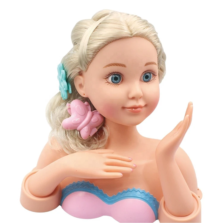 Fashion Beautiful Hair Princess Kids Toy Plastic Styling Pretty Girl Makeup  Game Doll Heads - Buy Makeup Doll Head,Kid Doll Heads,Plastic Styling Head  Doll Product on 