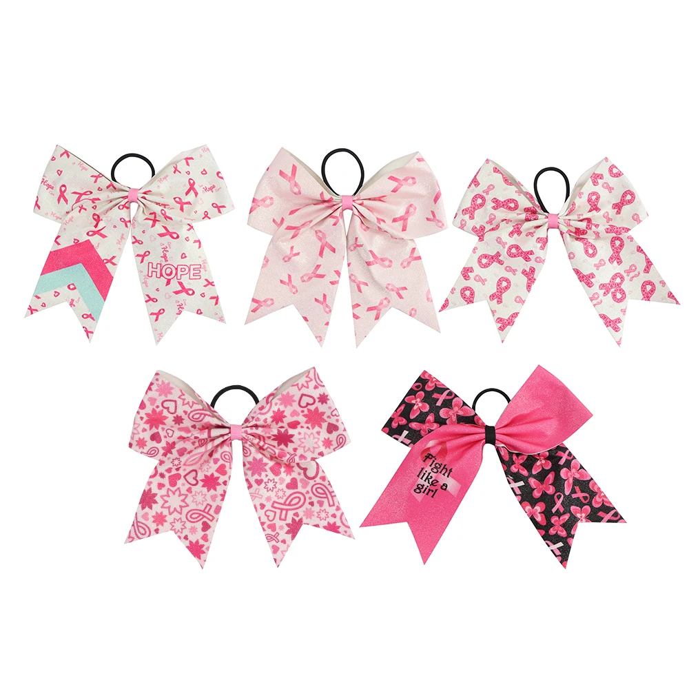 Midi Customized Printed Bows Elastic Cheerleading Bows Teen Girl Softball Baseball Competition Sports Bow Hair Ties