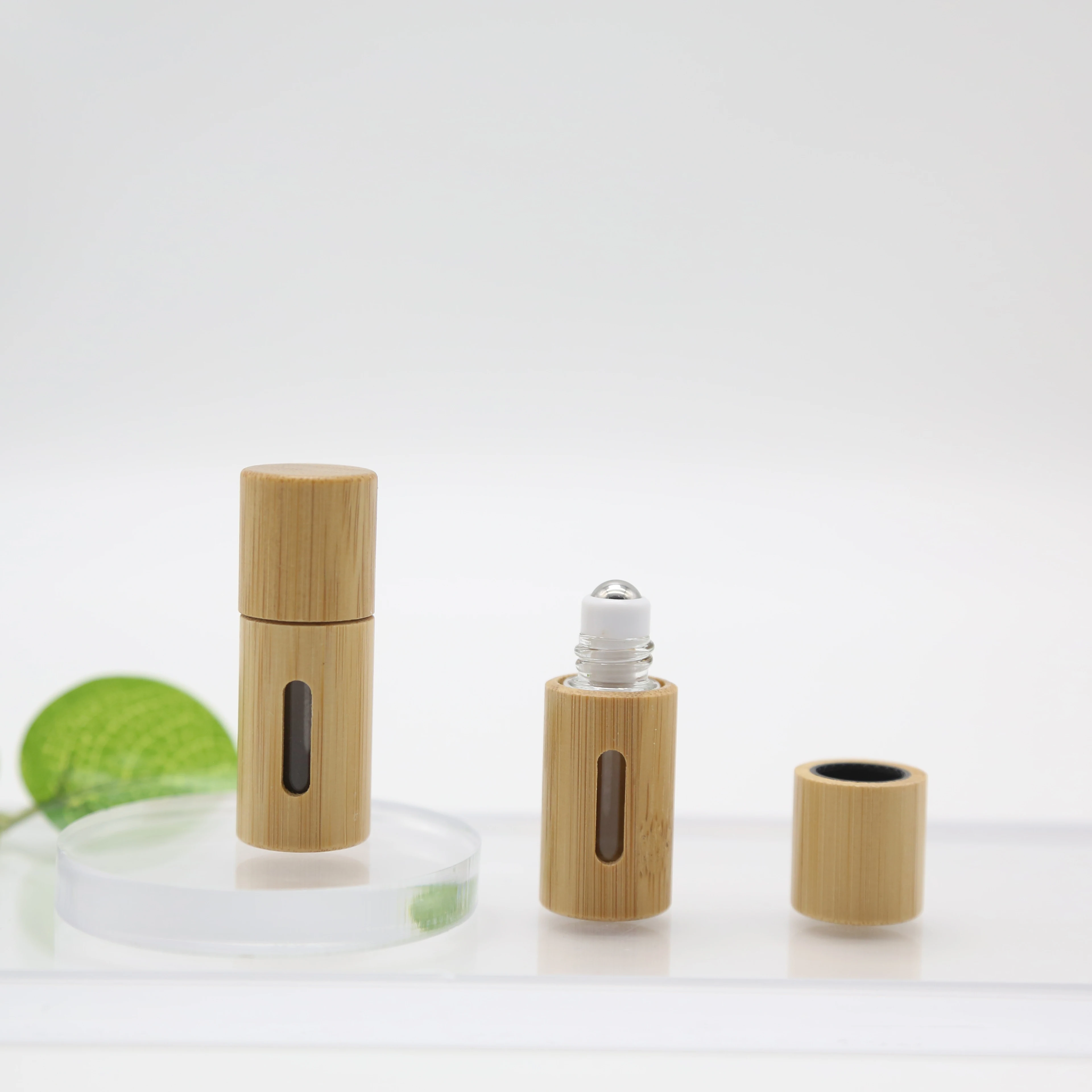 1ml 2ml Mini Perfume Aromatherapy Glass Roll On Bottles Wooden Shell