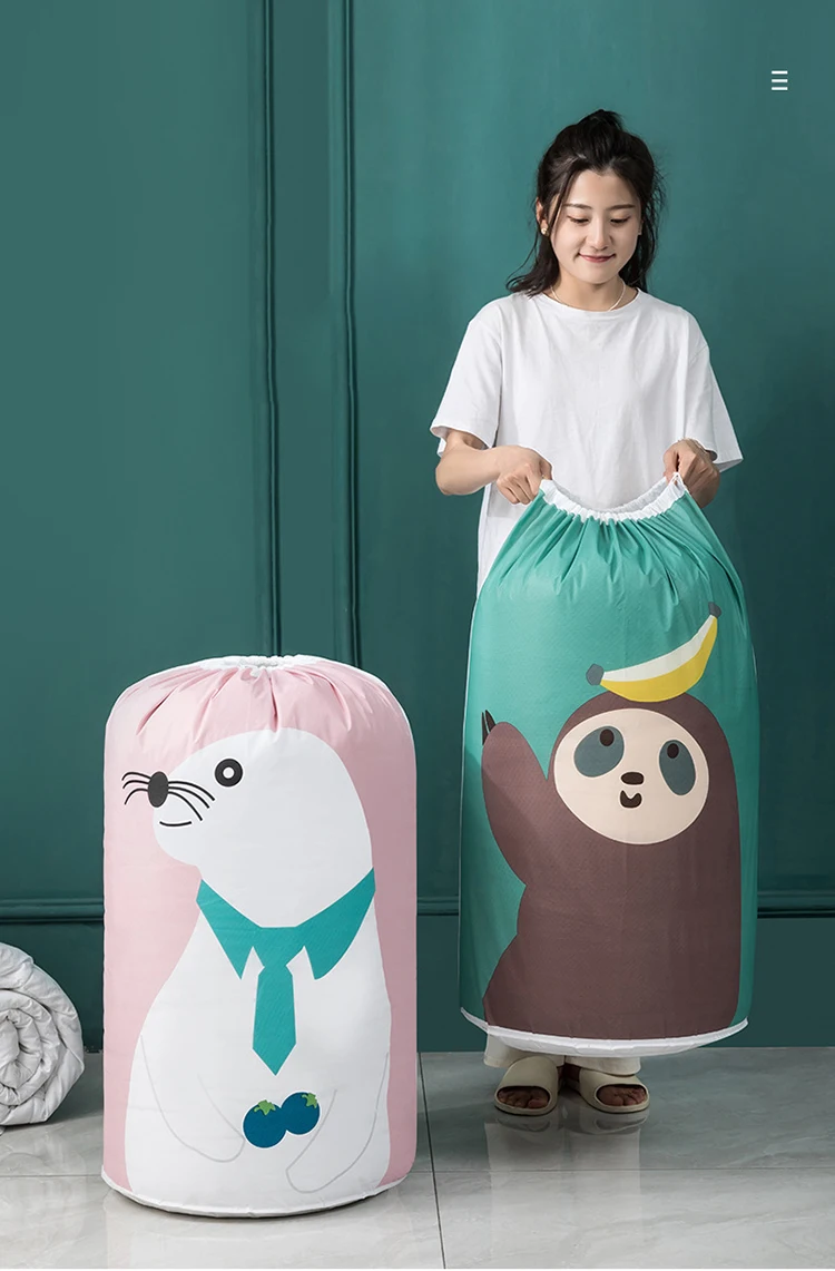 Portable Peva Kids Toy Storage Bag with Rope Multifunctional Cleaning Design for Moving & Storage