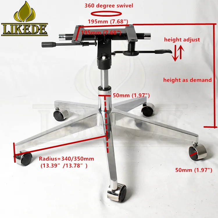 aluminum metal gaming mesh office revolving chair base