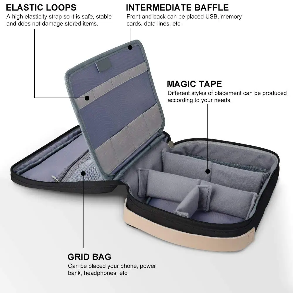 WIWU производство электронных аксессуаров, чехол для переноски, дорожный Органайзер, сумка для кабеля, наушников, внешнего аккумулятора, зарядного устройства, сумка для цифрового устройства