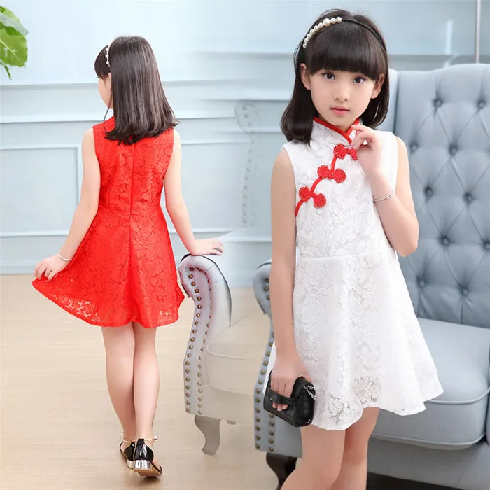 Children's Sleeveless A-line Party Dresses For 7-year-old Girls