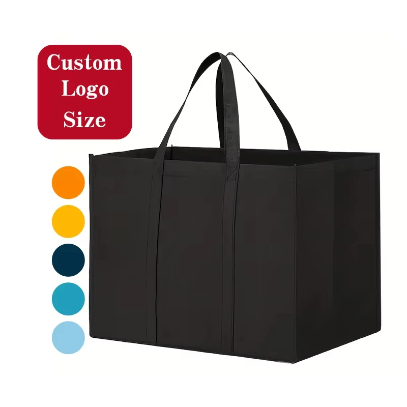 High Quality Large Eco-Friendly Reusable Fabric Grocery Bag Non-Woven Tote Bags Factory Direct for Gift Market Shopping