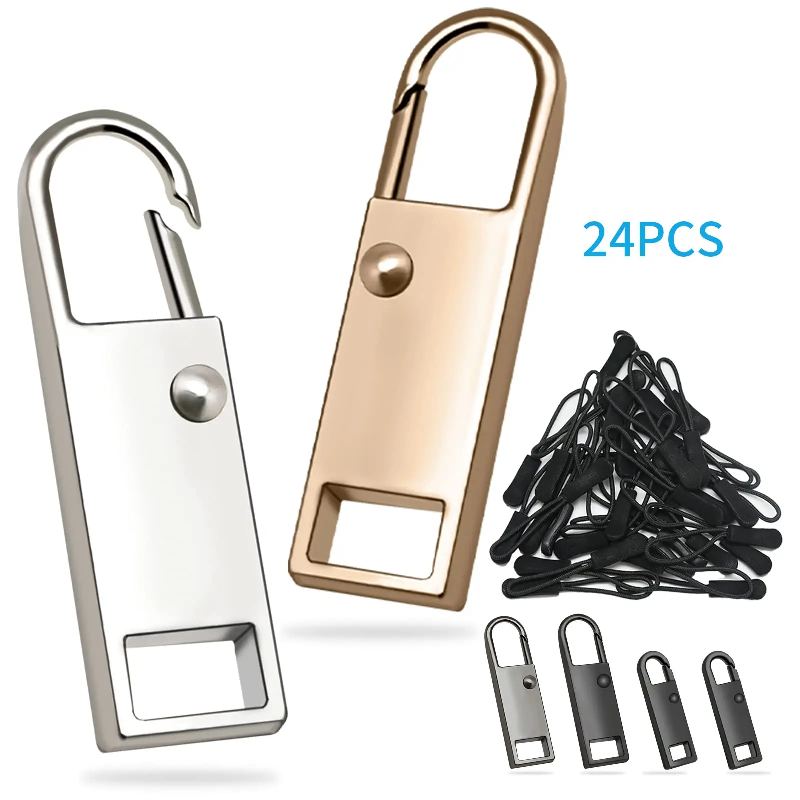 5 Pcs Pull Tab Detachable Zipper Pull Metal Zipper Replacement