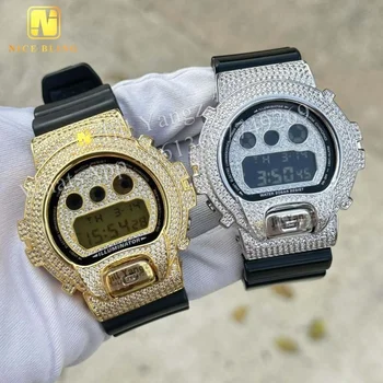 Iced out DW6900 Casioak Watch Bezel Collection Custom Made Accepted Buss Down Watch Case Band Hip Hop Rock CZ jewelry