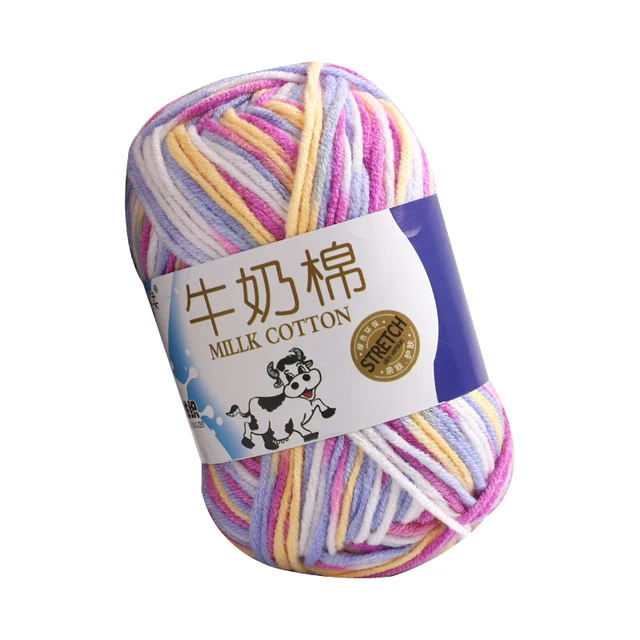 Wholesale 5 ply hand knitting weaving acrylic dyed knitted milk cotton yarn crocheting fancy blended yarn