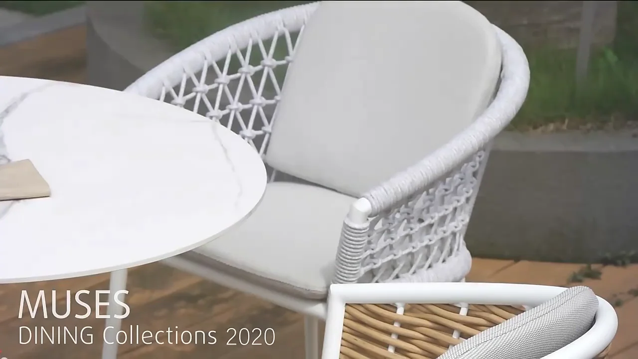 Artie Luxury Rattan Patio Garden Dining Table Set 46 People Restaurant