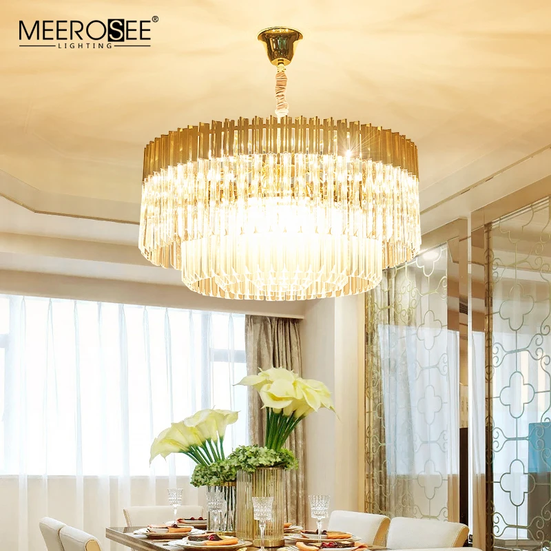 Meerosee Modern Custom Crystal Chandelier Hotel Lobby Decoration Luxury Project Big Size Chandelier Pendant Lamp MD86708