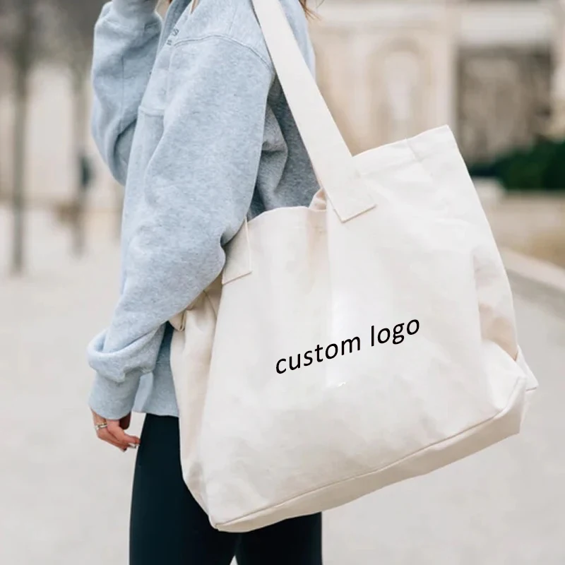 Eco Friendly extra Large Custom logo Organic Reusable Cotton Shopping ...