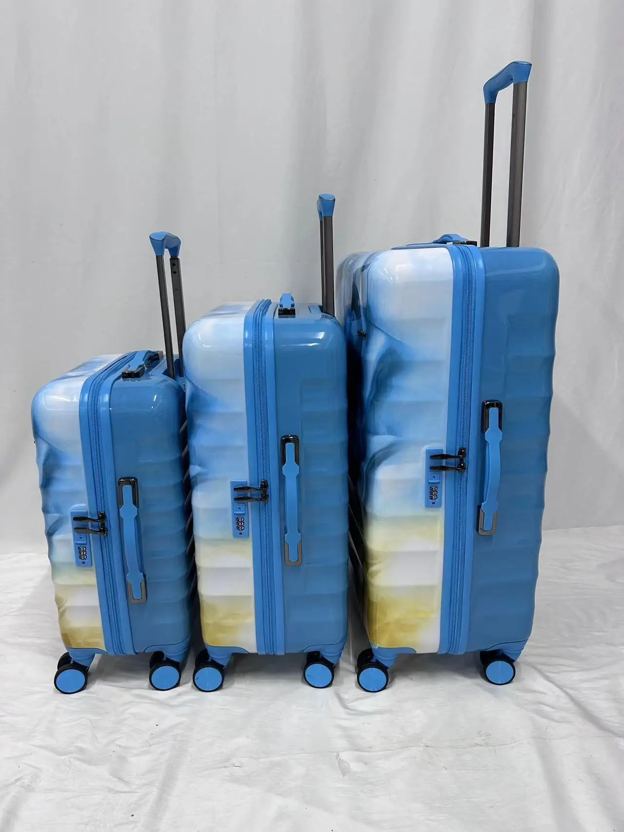 Suitcases Sets Travel Trolley Luggage 4 Wheels Abs Pc Printing Trolley ...
