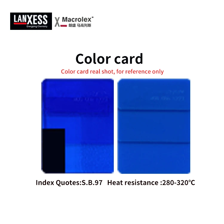 LANXESS MACROLEX  RR Blue High Temperature Resistant Solvent Dye for Plastic Inks Anthraquinone Dye Solvent Blue 97