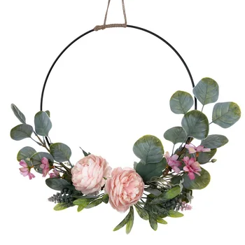 2022 new Artificial Flower wreath Tea Rose Eucalyptus Hot Selling Wedding Decoration