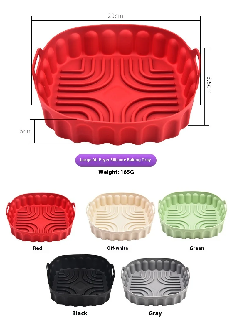 Household Square Thick Air Fryer Silicone Baking Tray Premium Quality Dish and Pan for Baking & Frying supplier