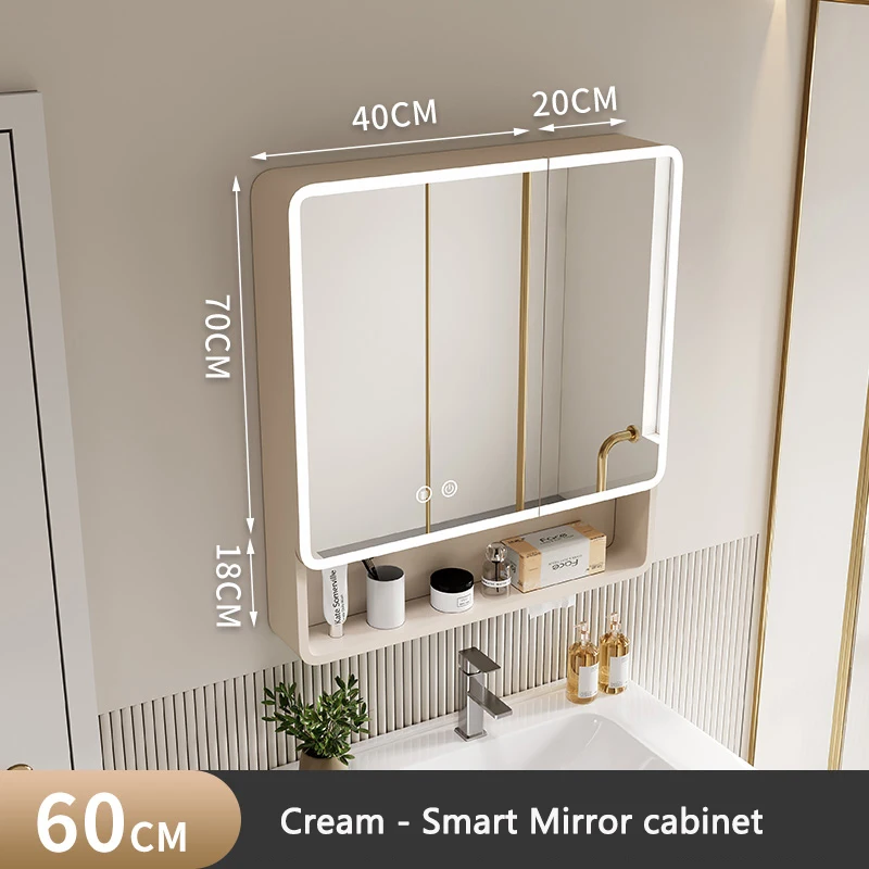 Modern bathroom smart mirror touch screen wall cabinet mirror Bathroom cabinet with led mirror details