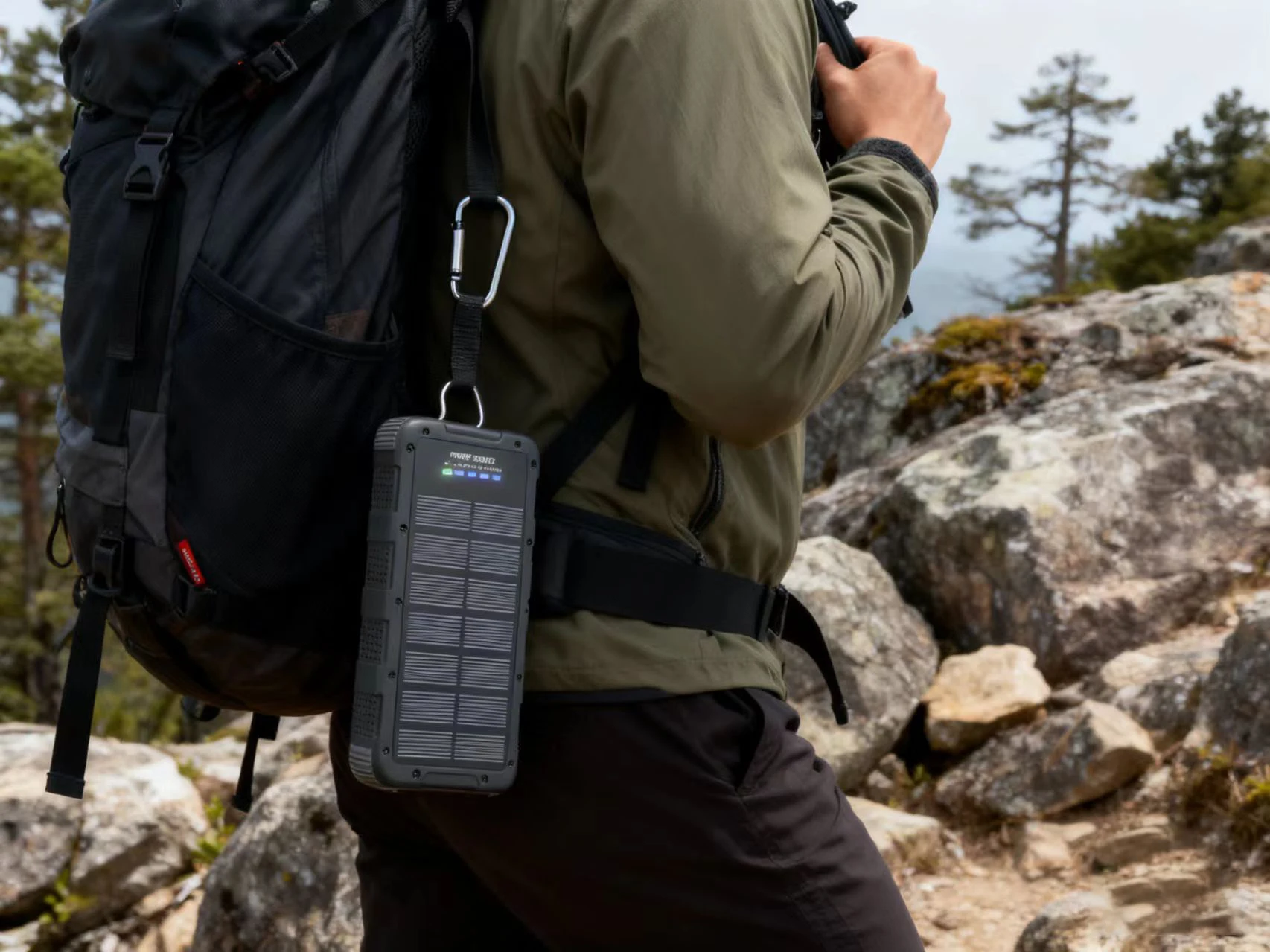 Factory Wholesale 22.5W Solar Power Bank 20000mAh, Built-in LED Light, Dual USB-A+C Output Ports, IP67 Waterproof SP6720