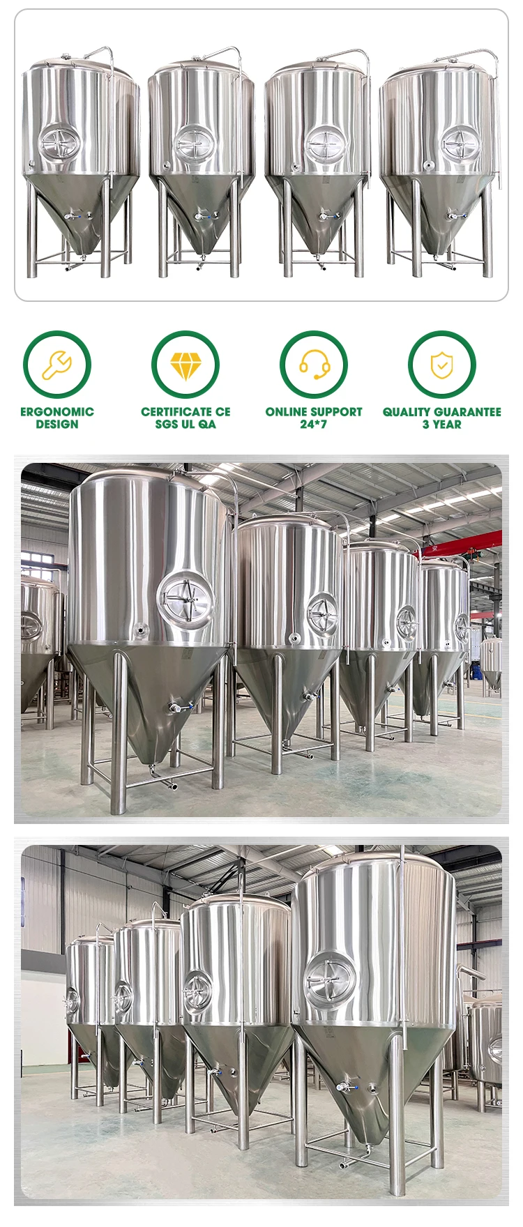 10HL Conical Fermenter Beer Fermentation Tanks Craft Sus304 Beer Conical Ja