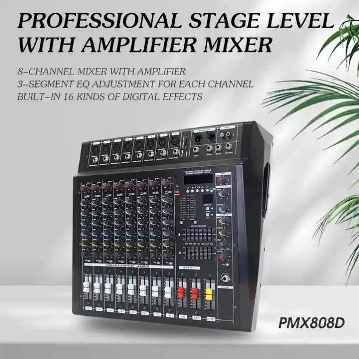 Cooyinka PMX808D 8 CH 350W 16 DSP Audio Mixer for Professionals