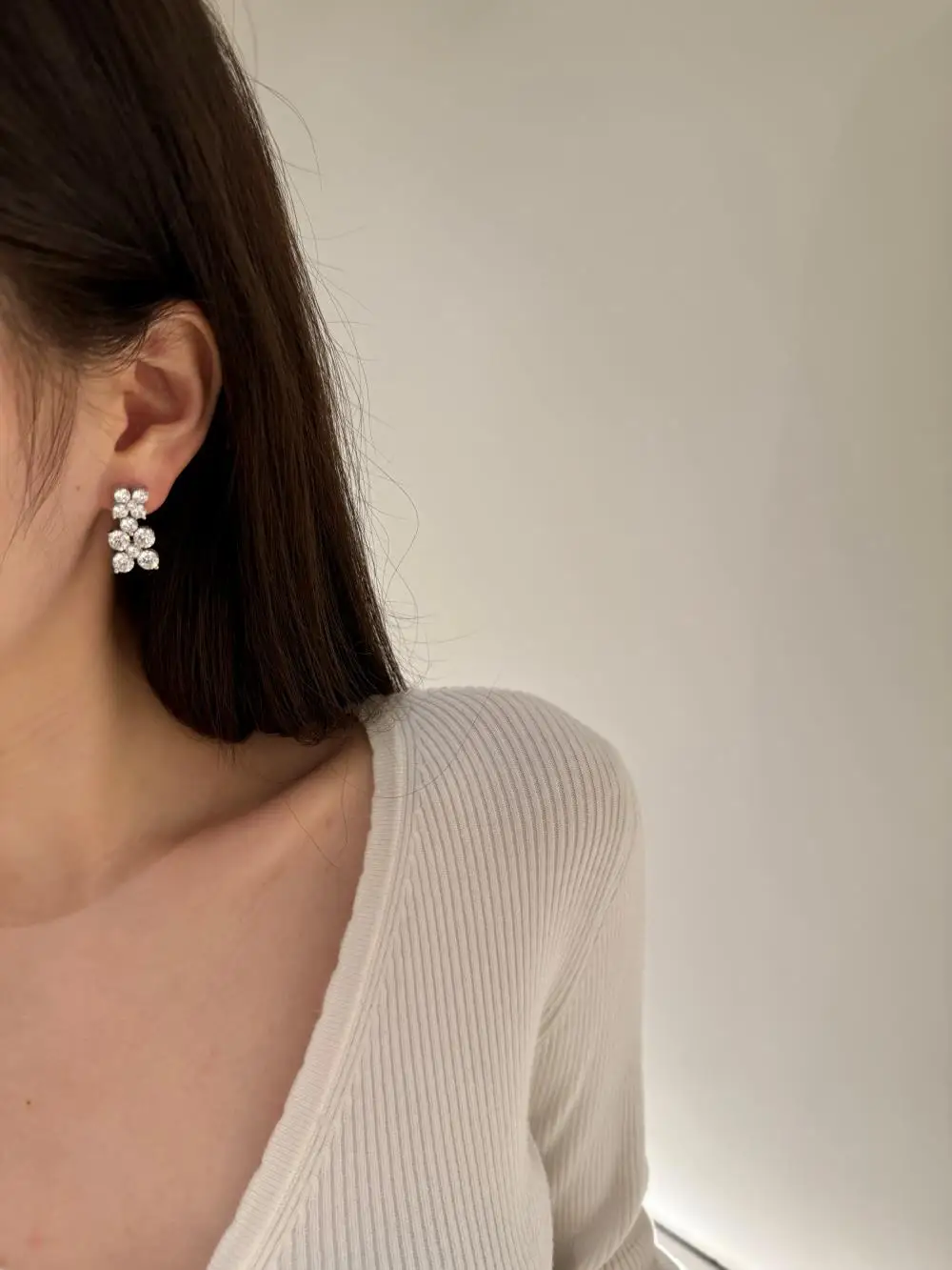 KAKODIY new design high-end quality 925 sterling silver deciduous 5A cubic zirconia earrings detail 2