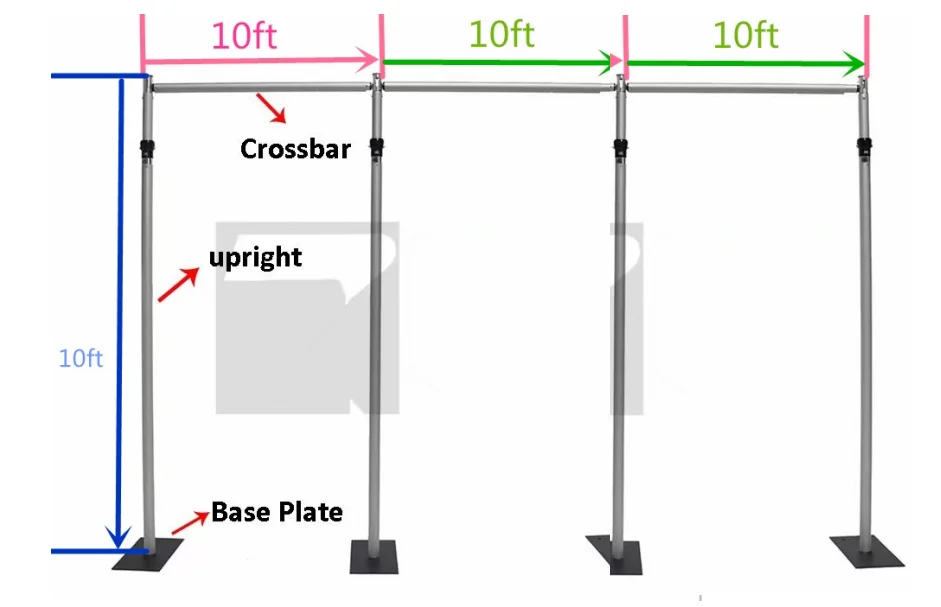 10ft Adjustable Portable Aluminum Display Stand For Wedding Flower Wall