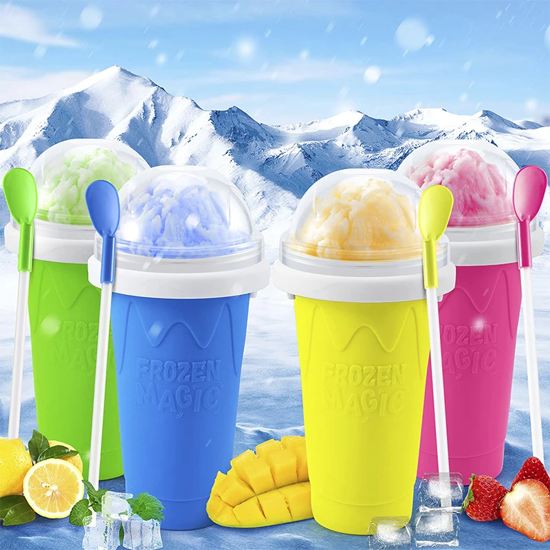 Frozen Magic Slushie Cup Food Grade Silicone Pinch Cup Tik Tok Slushy 