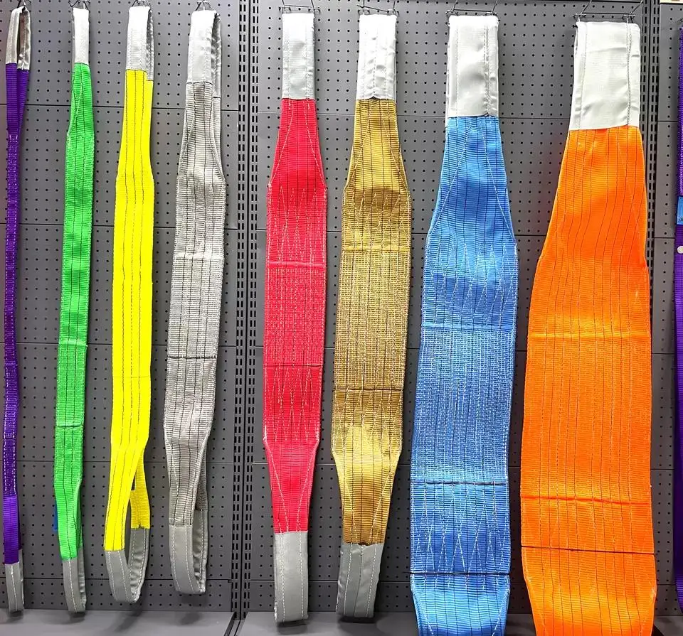 Factory Custom Heavy Duty Eye and Eye Polyester 1T 2T 3T 4T 5T 6T 8T 10T 12T Flat Webbing Sling Belt for Lifting Sling Straps