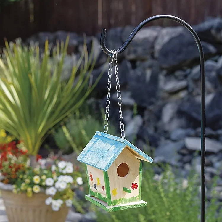 Kit Maison D'oiseaux à Construire Et Peindre – 7 Planches En Bois, Perchoir, 21 Vis, 12 Peintures, Pinceaux, Corde – DIY Enfant