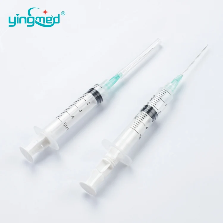 Medical Disposable Sterile Self Destructive Syringe Vaccine Injection Syringe with Needle