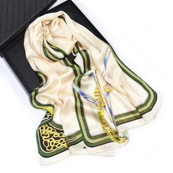 Luxury Scarves Ladies Silk Custom Silk Scarf Digital Print 100% Pure Silk Scarf