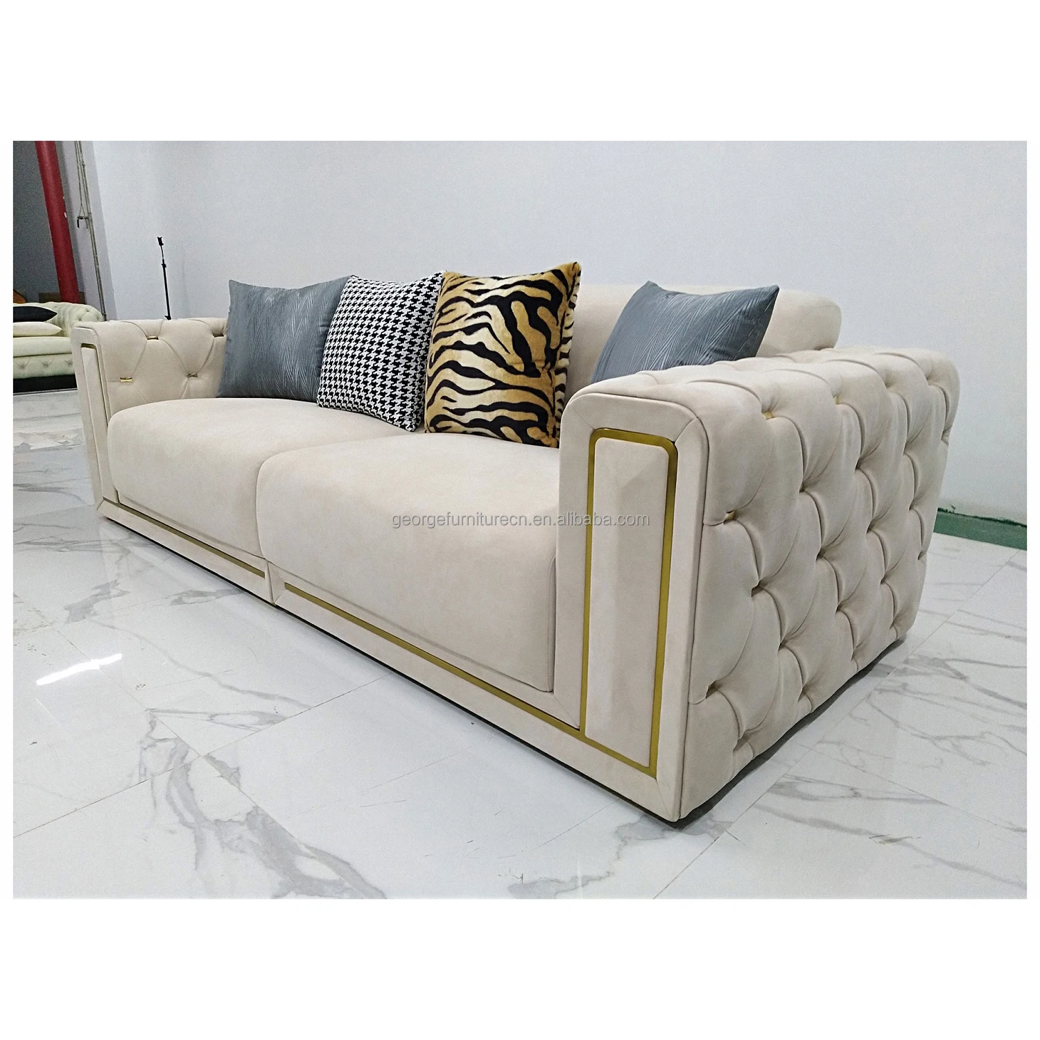 Manufacturer Light Luxury Cotton And Linen Sofa Villa Apartment Hotel