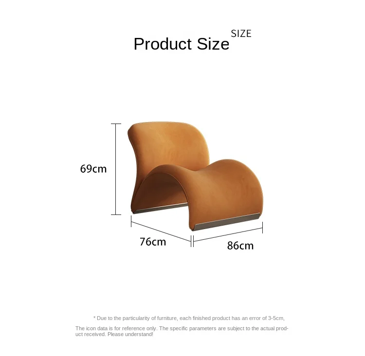 Nordic Luxury Single Sofa Small Apartment Design Creative Living Room Balcony Casual Sherpa Fabric Sofa Chair