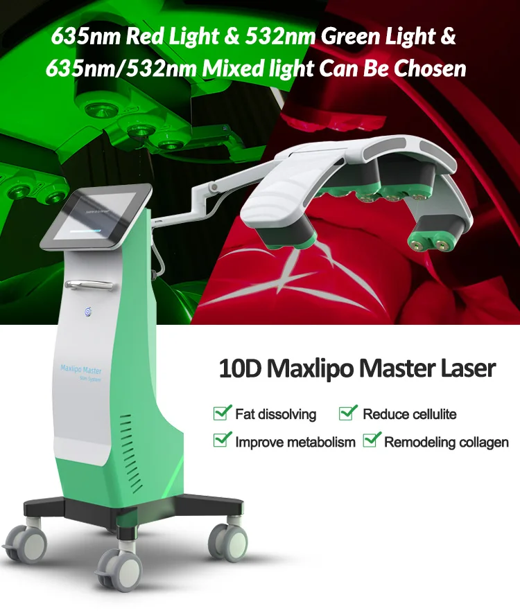 2023 Newest Updates maxlipo Laser 532nm Body Slim 10D Laser Fat Burning Machine