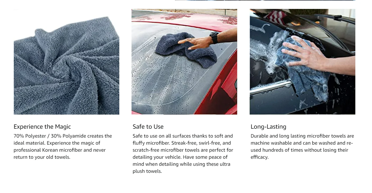 Car Microfiber Towel Edgeless Ultra Thick Edgeless Microfiber Car