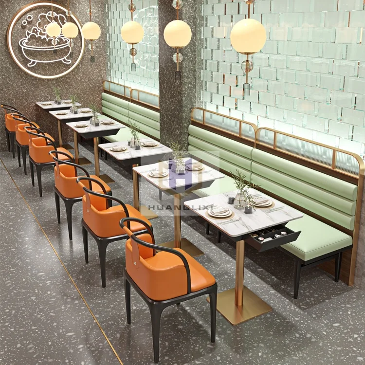 High-end modern restaurant furniture booths chairs coffee shop tables and chairs