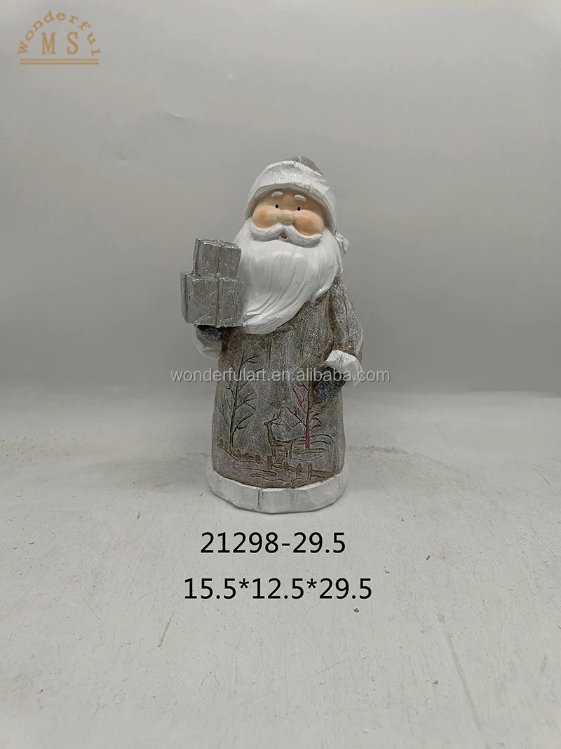Polistone santa claus statue snowman figurine Christmas resin statue winter gifts for home decoration