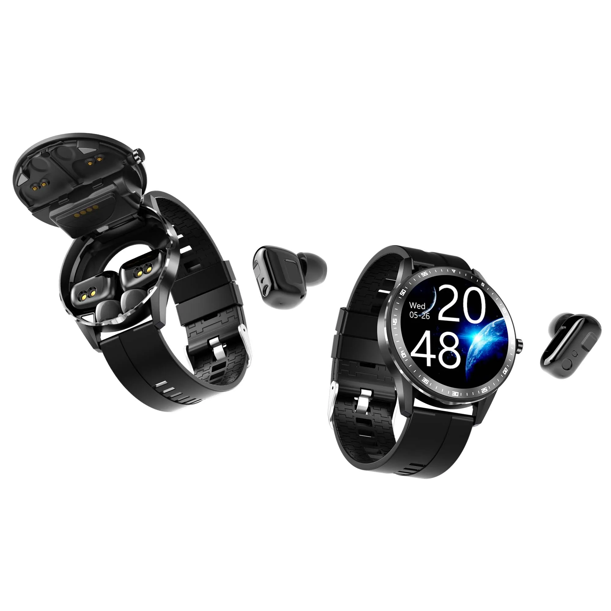 2 in 1 Best Smart Watch Rosh Smartwatch Custom logo Big Screen Smart bluetooth Headset Watch Charm Bracelet Watches