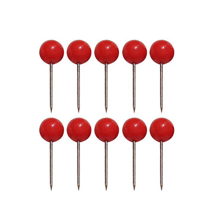 high quality red stainless steel head map push drawing pins push