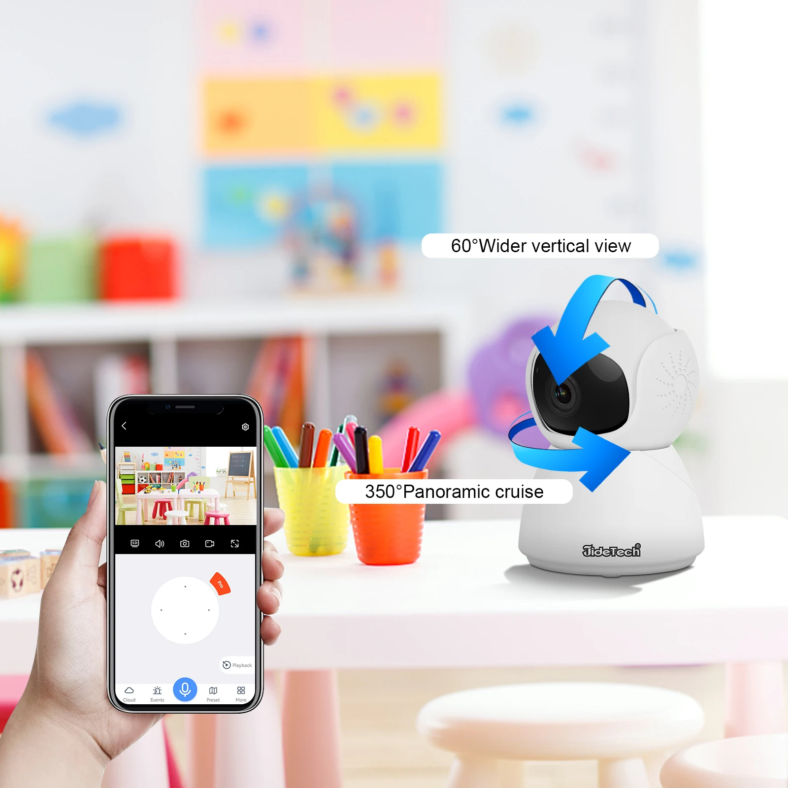JideTech Wifi 3MP Wireless Bluetooth Ip Camera Mini Camera Outdoor Security Wireless With Night Vision Cctv Security Camera