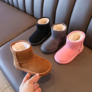 Wholesale Fluffy Pink Winter Ladies Girls Shoes Fashion Casual High Ankle Safety Boots for Children New Style Baby Snow Booties