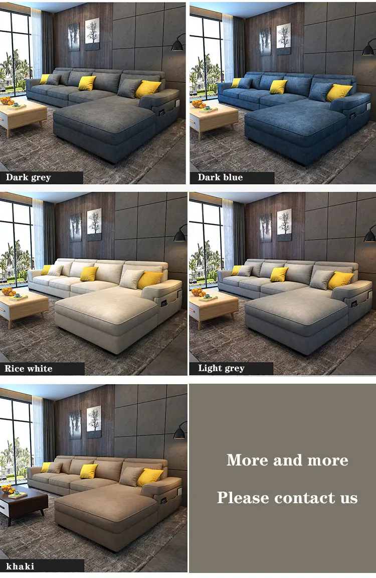 Waterproof Fabric Sofa Modern Furniture L Shape Sofa Living Room L