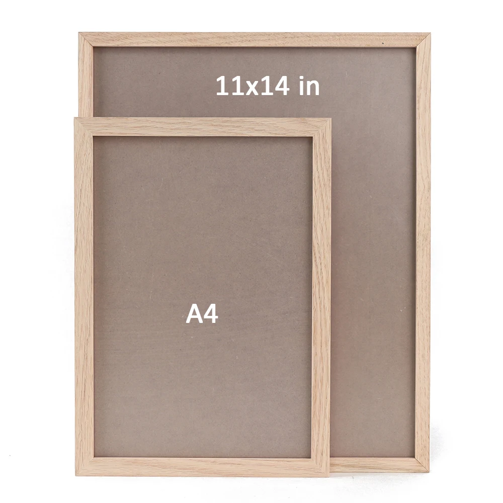 Factory Custom 11x14 Oak Solid  Wooden Frame A3 A4  Photo Picture Frame Wood  for Wall Hanging Table Stand