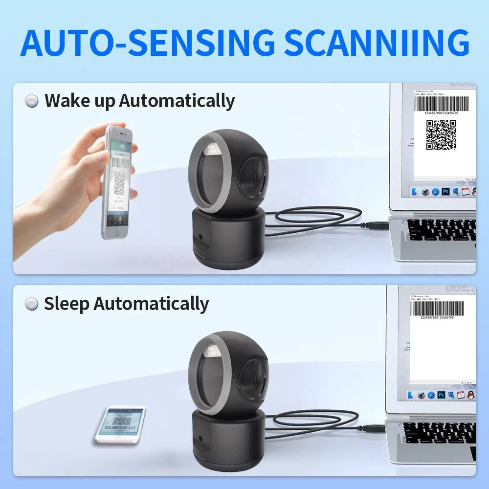 Wholesale 1D 2D QR CODE Waybill Desktop Supermarket Handheld Usb Presentation Barcode Scanner