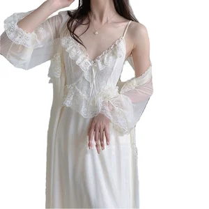 Dream Wedding Halter Knee Length Mesh One-Piece Women's Sensual Summer Nightgown Breathable Pajamas Home Wear Pure Desire