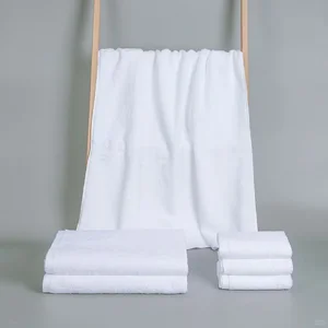 High Quality Custom Logo Hotel Bath Towel 650gsm 100% Cotton White Commercial Grade Bulk Supply