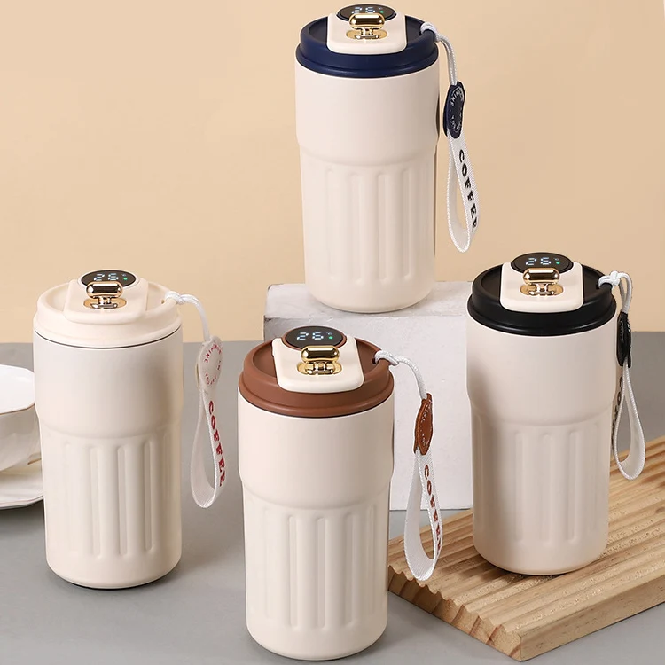 Custom Logo Led Smart Temperature Control Thermal Travel Coffee Mug Cups With Built-In Battery