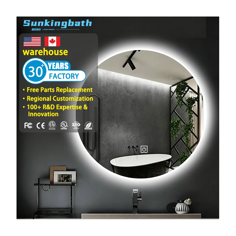 Hotsale Customizable Led Smart Mirror Frameless Makeup Mirrors Led Bathroom Mirror with Led Light for Hotel