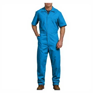 Short Sleeve Industrial Construction Worker Jumpsuit Uniform Suit Boiler Cleaner Safety Work Clothes Overalls Workwear Coverall